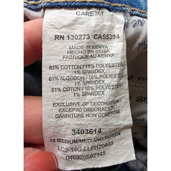 Lee Classic Fit At The Waist Straight Jean Women's Size 18 Medium Blue High Rise - Picture 7 of 11